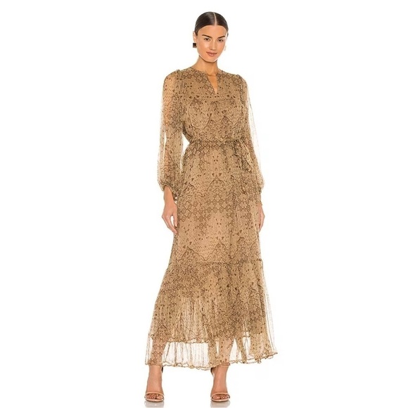 Mes Demoiselles geometric printed chiffon maxi dress - Picture 1 of 10